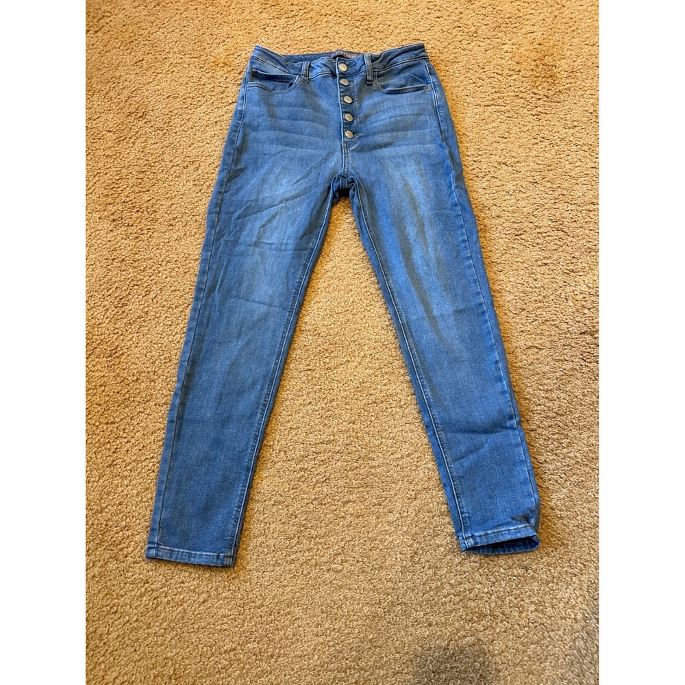 JUST USA Women's Blue Button Fly Skinny Jeans Size 29‎